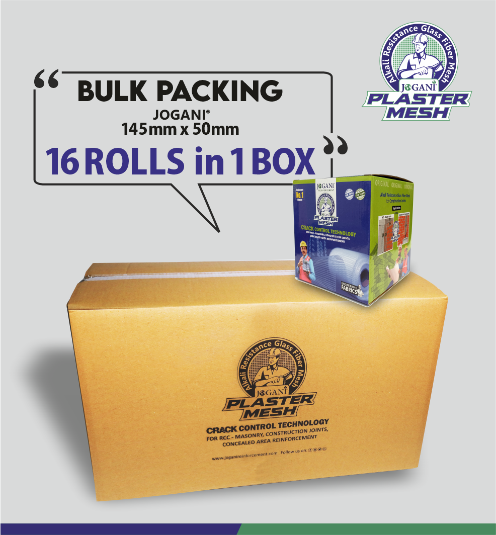 Bulk Packing JOGANI Plaster Mesh Heavy Duty 1m x 50m 4 Rolls in 1 Bag