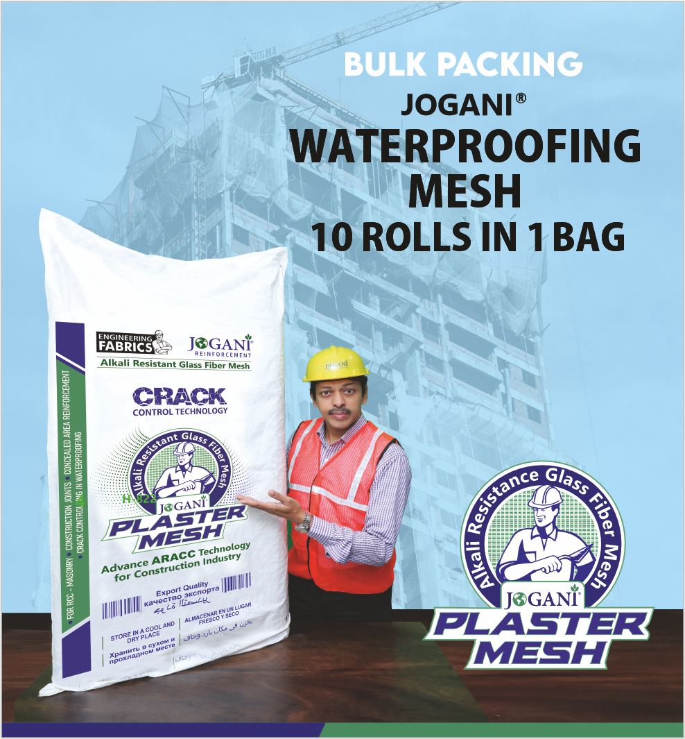 Bulk Packing JOGANI Waterproofing Mesh 1m x 50m 10 Rolls in 1 Bag
